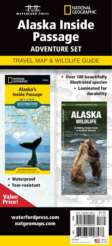 Alaska Inside Passage Adventure Set: Travel Map & Wildlife Guide