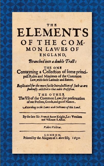 Front cover_The Elements of the Common Laws of England (1630)