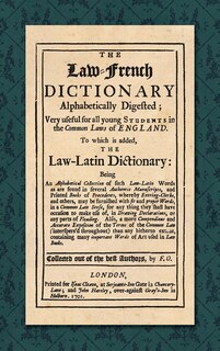 Front cover_The Law-French Dictionary