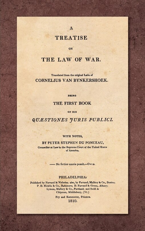 Front cover_A Treatise on the Law of War