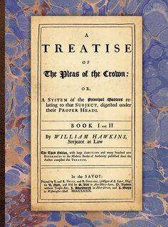 Front cover_A Treatise of the Pleas of the Crown