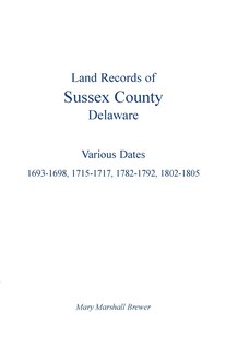 Front cover_Land Records of Sussex County, Delaware