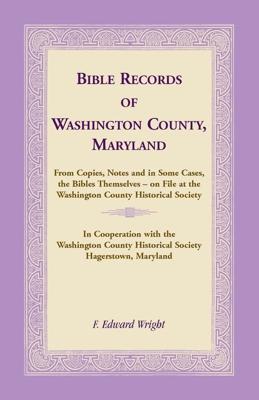 Couverture_Bible Records of Washington County, Maryland