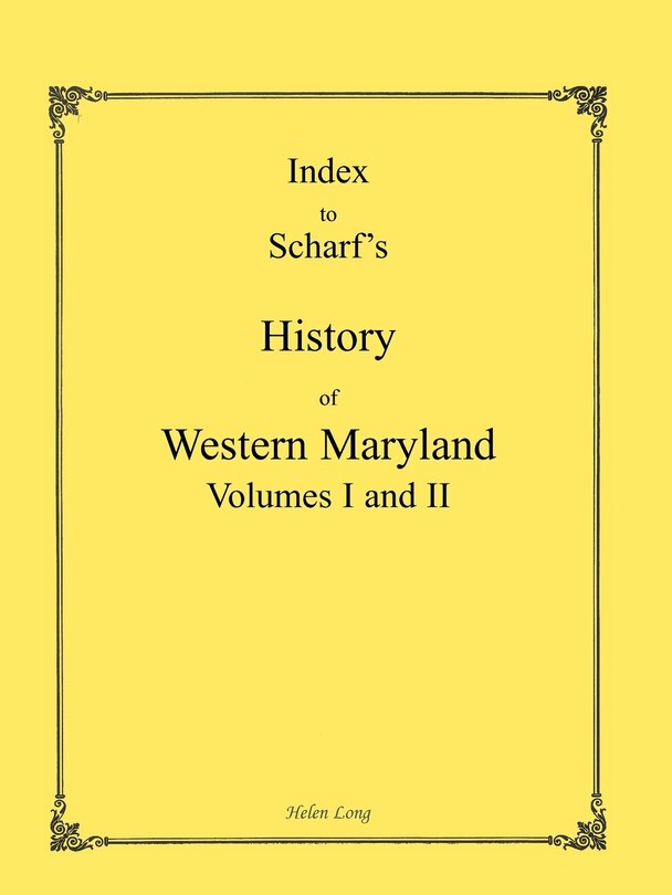 Front cover_Index to the History of Western Maryland