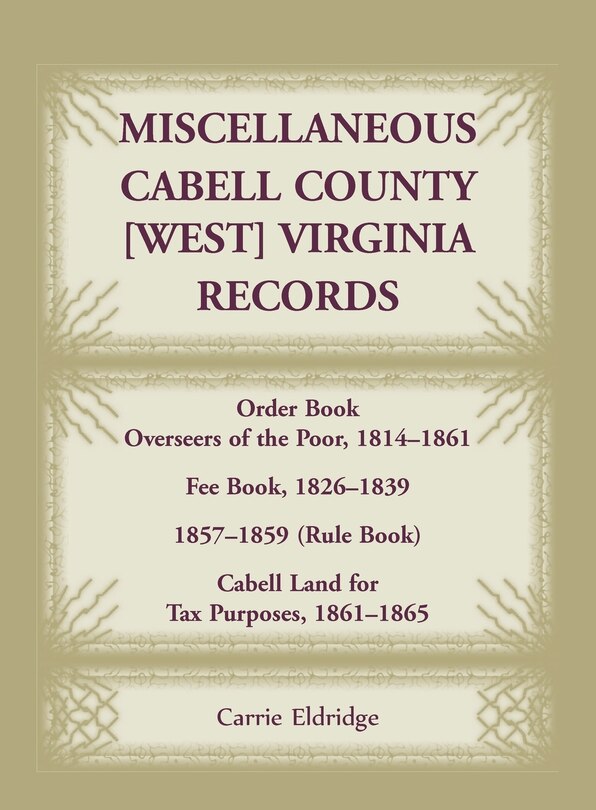 Front cover_Miscellaneous Cabell County, [West] Virginia Records