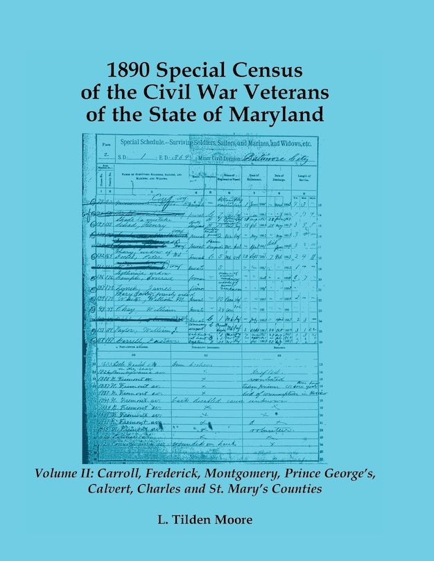 Couverture_1890 Special Census of the Civil War Veterans of the State of Maryland