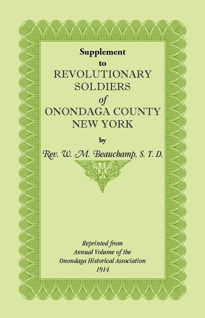 Front cover_Supplement to Revolutionary Soldiers of Onondaga County, New York