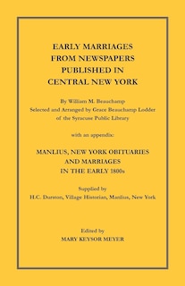 Front cover_Early Marriages from Newspapers Published in Central New York