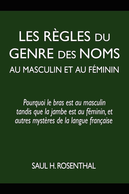 Front cover_Les règles du genre des noms au masculin et au féminin