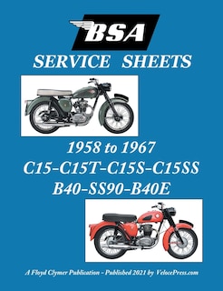Front cover_Bsa C15-c15t-c15s-c15ss-b40-ss90-b40e 'service Sheets' 1958-1967
