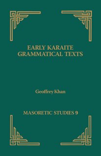 Front cover_Early Karaite Grammatical Texts