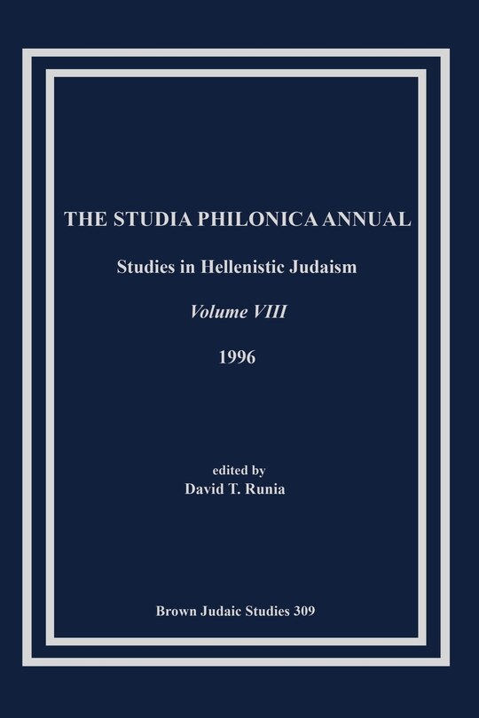 Couverture_The Studia Philonica Annual VIII, 1996