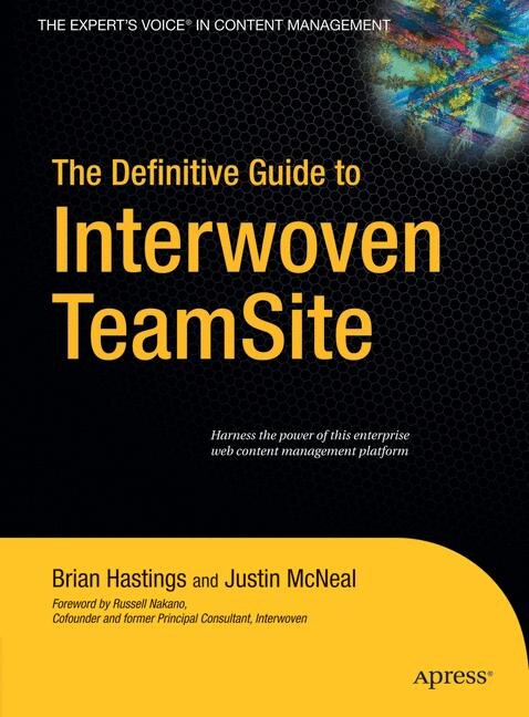Front cover_The Definitive Guide to Interwoven TeamSite