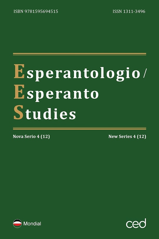Front cover_Esperantologio / Esperanto Studies. Nova Serio / New Series 4 (12)