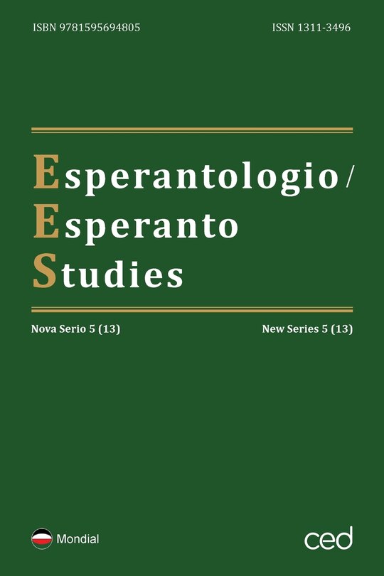 Couverture_Esperantologio / Esperanto Studies. Nova Serio / New Series 5 (13)