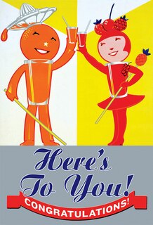 Front cover_Here's To You! - Vintage Soda Advertisement Congratulations Card