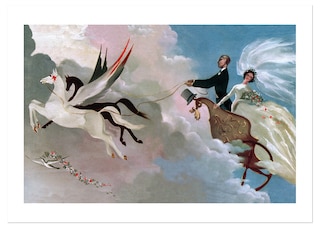 Couverture_Wedding Couple in Flying Chariot Wedding Greeting Card