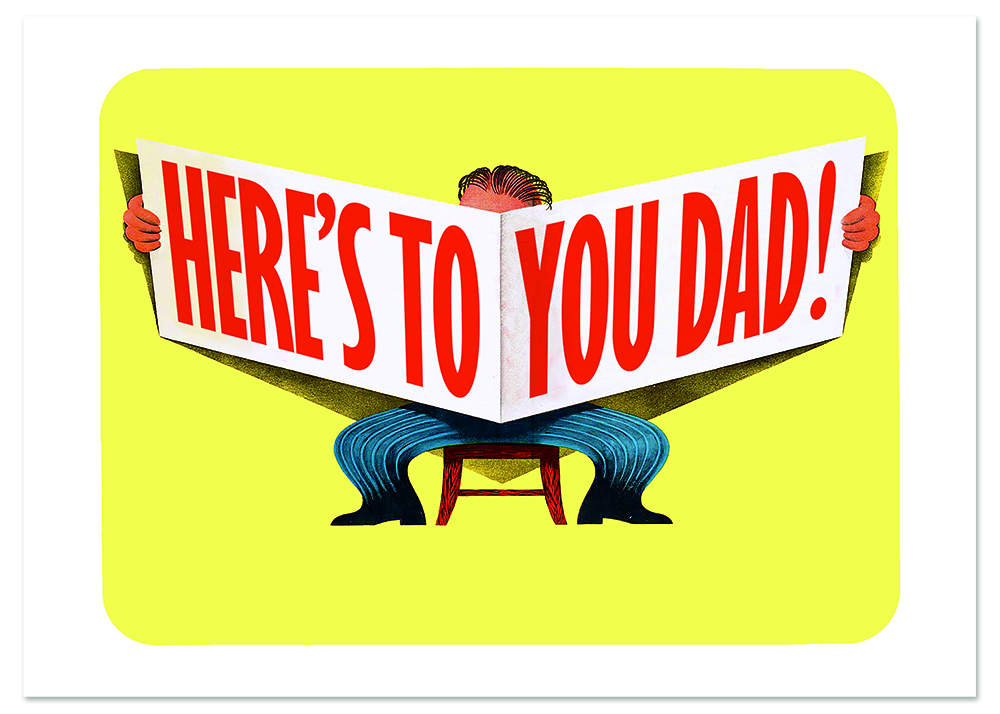 Front cover_Reading a Giant Newspaper Father's Day Greeting Card