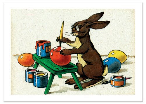 Couverture_The Easter Rabbit Painting Eggs Easter Greeting Card