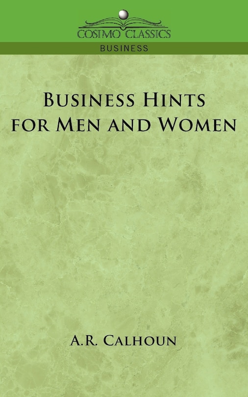 Front cover_Business Hints For Men And Women