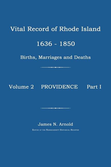 Front cover_Vital Record of Rhode Island 1636-1850
