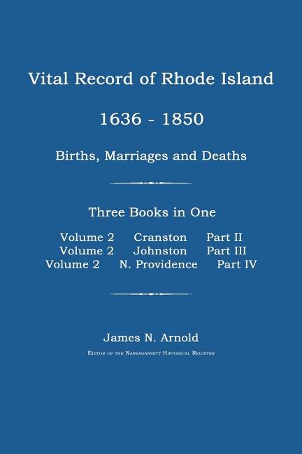 Front cover_Vital Record of Rhode Island 1636-1850