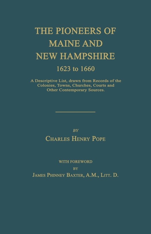 Couverture_The Pioneers of Maine and New Hampshire 1623 to 1660