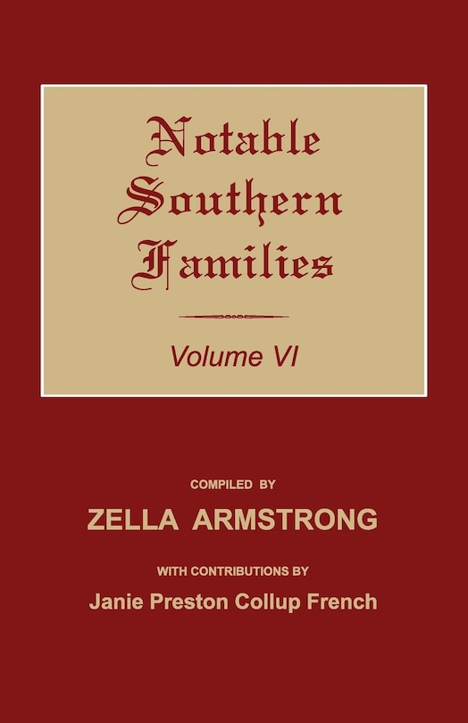 Couverture_Notable Southern Families. Volume VI