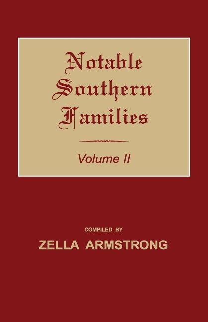 Front cover_Notable Southern Families. Volume II