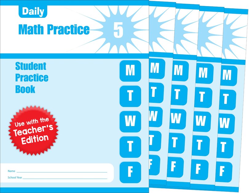 Front cover_Daily Math Practice, Grade 5 Student Edition Workbook (5-pack)