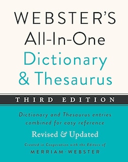Front cover_Webster's All-In-One Dictionary and Thesaurus, Third Edition
