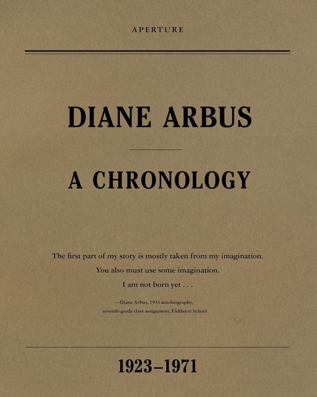 Front cover_Diane Arbus: A Chronology, 1923-1971