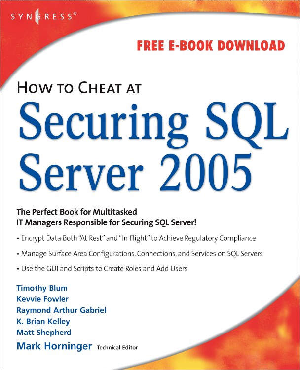 Front cover_How To Cheat At Securing Sql Server 2005