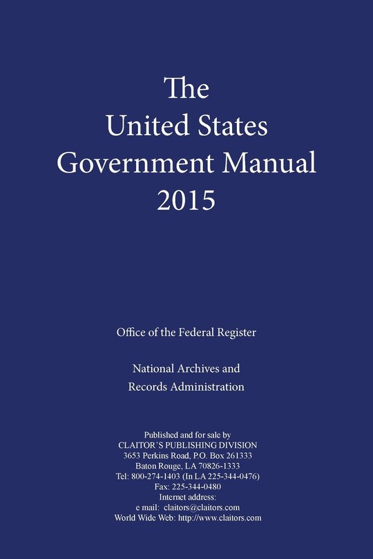 Front cover_United States Government Manual