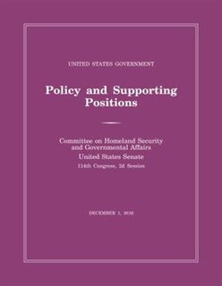 Front cover_United States Government Policy And Supporting Positions (plum Book) 2016