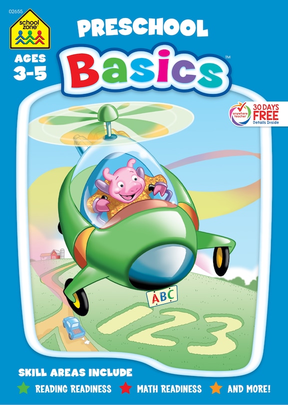 Front cover_School Zone Preschool Basics 96-Page Workbook