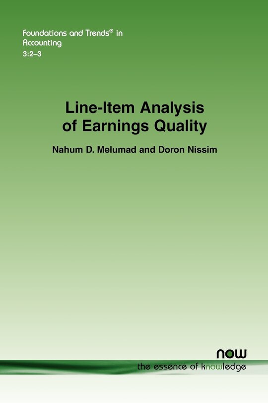 Front cover_Line-Item Analysis of Earnings Quality