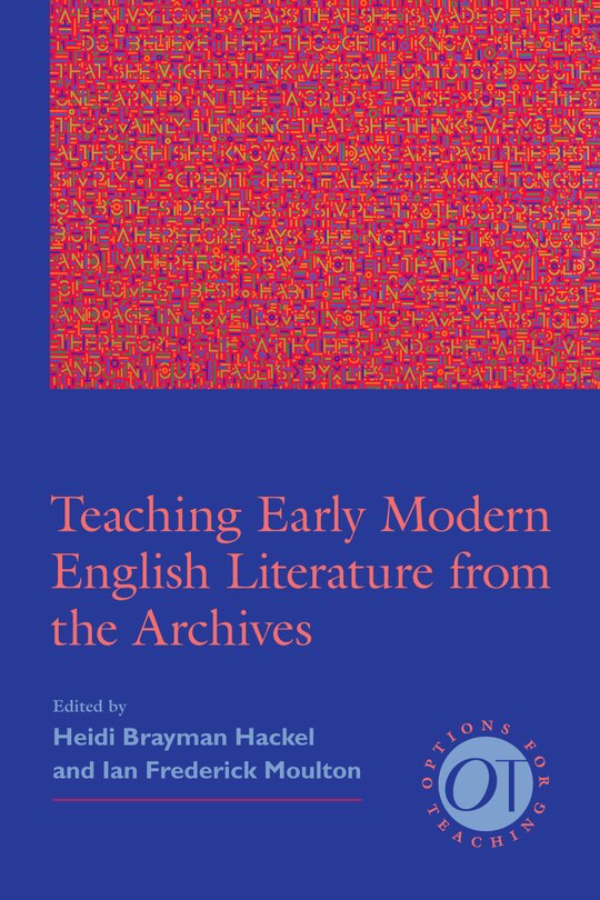 Front cover_Teaching Early Modern English Literature from the Archives