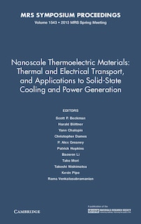 Couverture_Nanoscale Thermoelectric Materials: Thermal And Electrical Transport, And Applications To Solid-state Cooling And Power Generation: Volume 1543