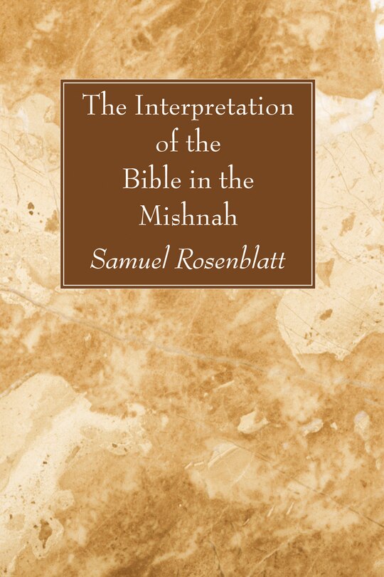 Front cover_The Interpretation of the Bible in the Mishnah