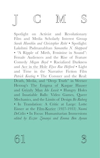 Front cover_Journal of Cinema and Media Studies, vol. 61, no. 3