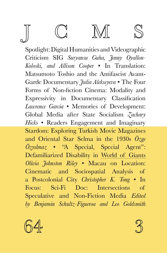 Front cover_Journal of Cinema and Media Studies, vol. 64, no. 3
