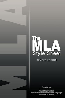 Front cover_The Mla Style Sheet