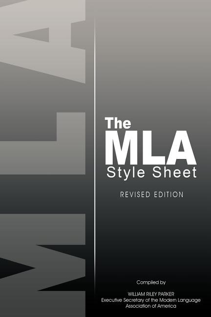 Front cover_The Mla Style Sheet