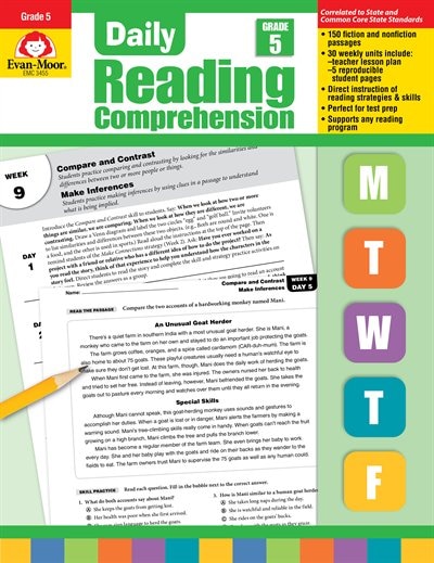 Couverture_Daily Reading Comprehension, Grade 5 Te