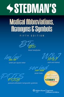 Couverture_Stedman's Medical Abbreviations, Acronyms And Symbols