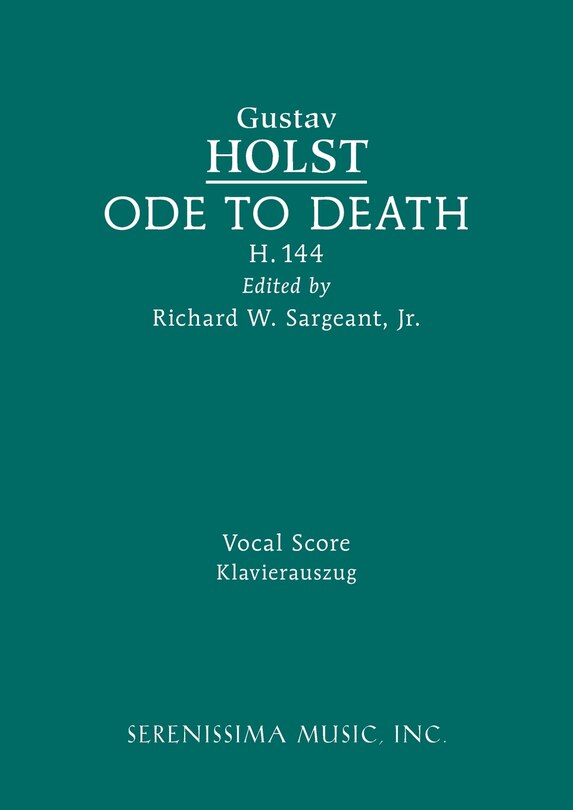 Front cover_Ode to Death, H.144