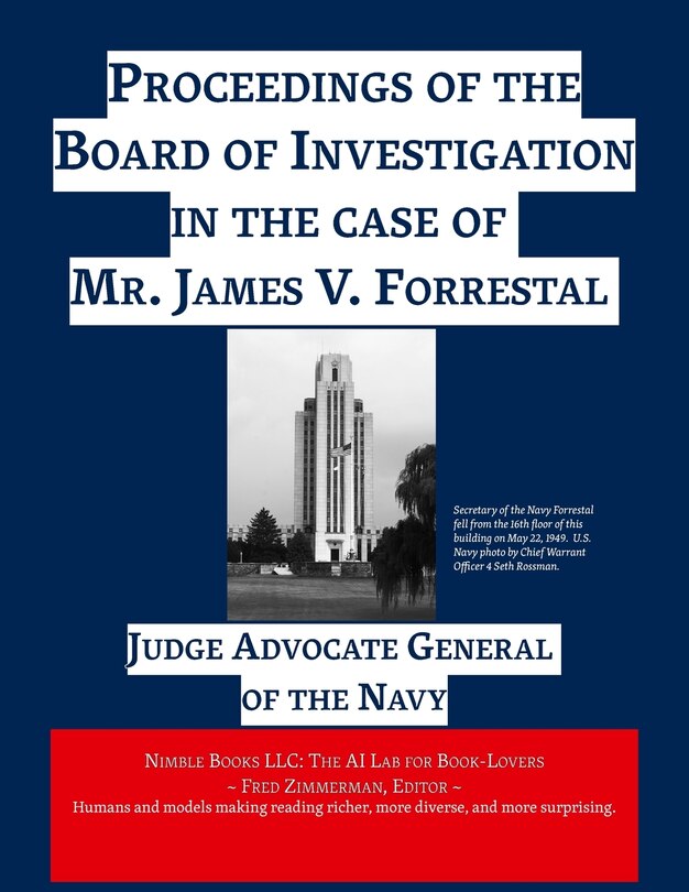 Front cover_Proceedings of the Board of Investigation in the case of Mr. James V. Forrestal