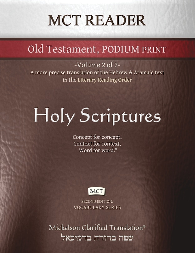 Front cover_MCT Reader Old Testament Podium Print, Mickelson Clarified