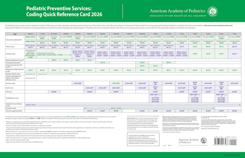 Front cover_Pediatric Preventive Services